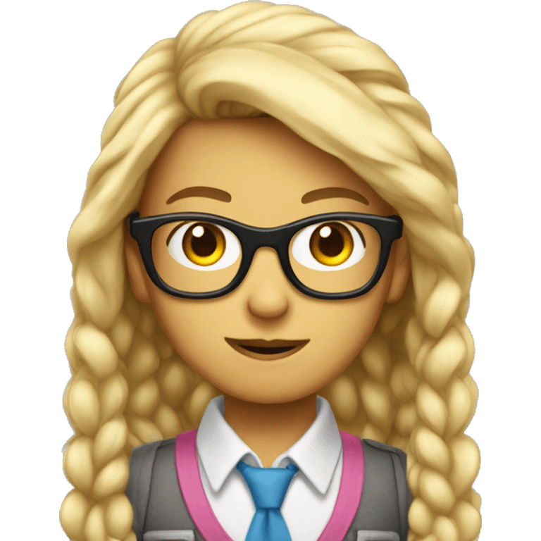 turn the nerd boy with glasses into a girl version emoji