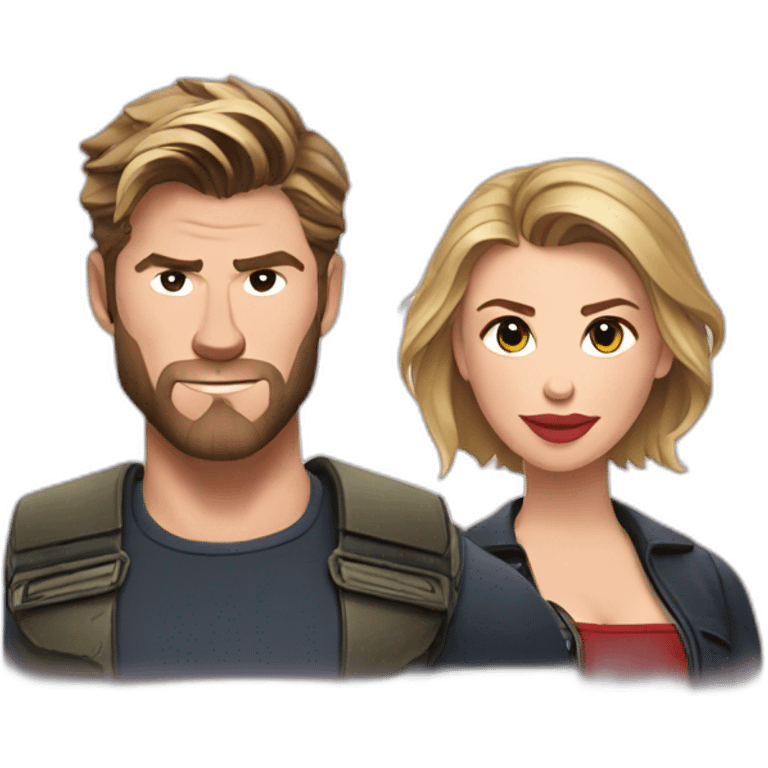 Scarlett Johansson and Chris Hemsworth emoji