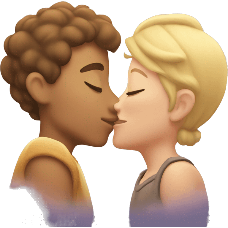 kissing under a sunny sky emoji