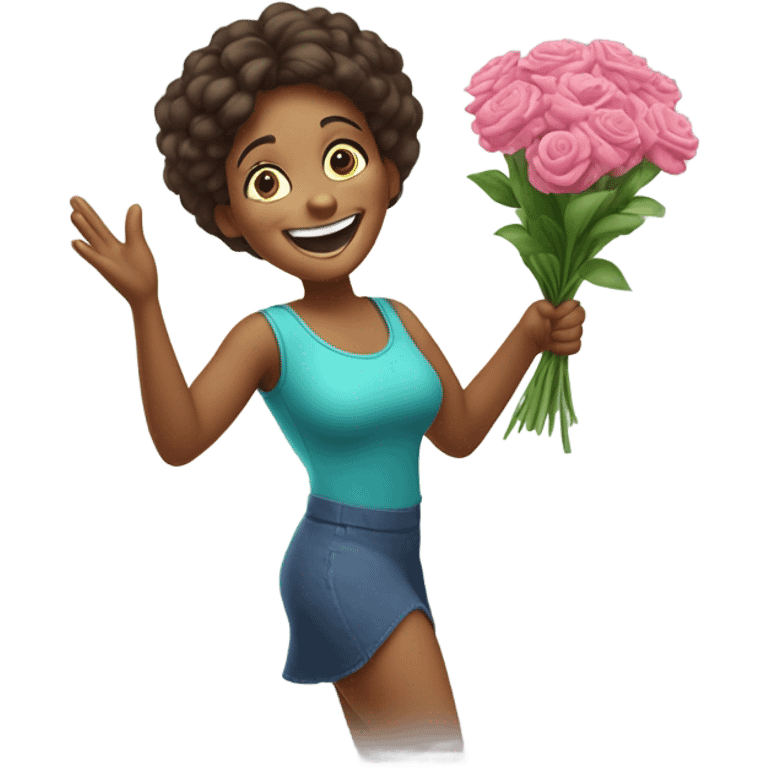 Mom excited for daughter’s dance routine emoji