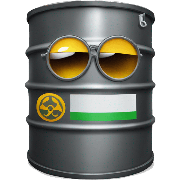 oil drum with hazardous waste and sunglasses emoji