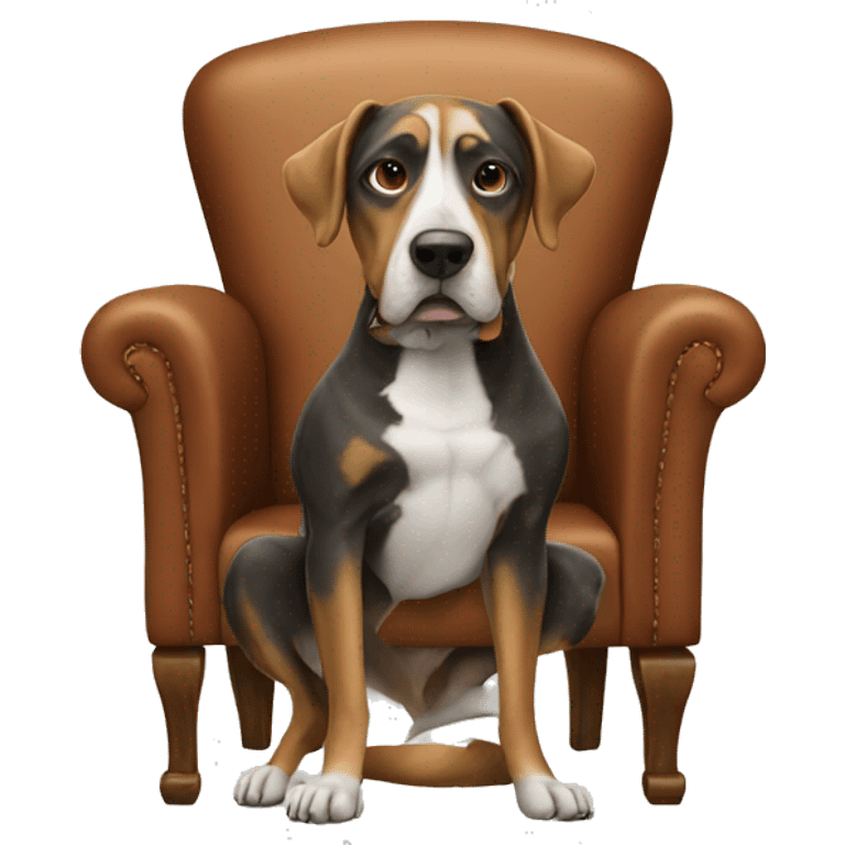 A dog smoking in chair emoji