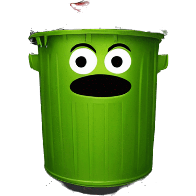 oscar the grouch inside metal trash can emoji