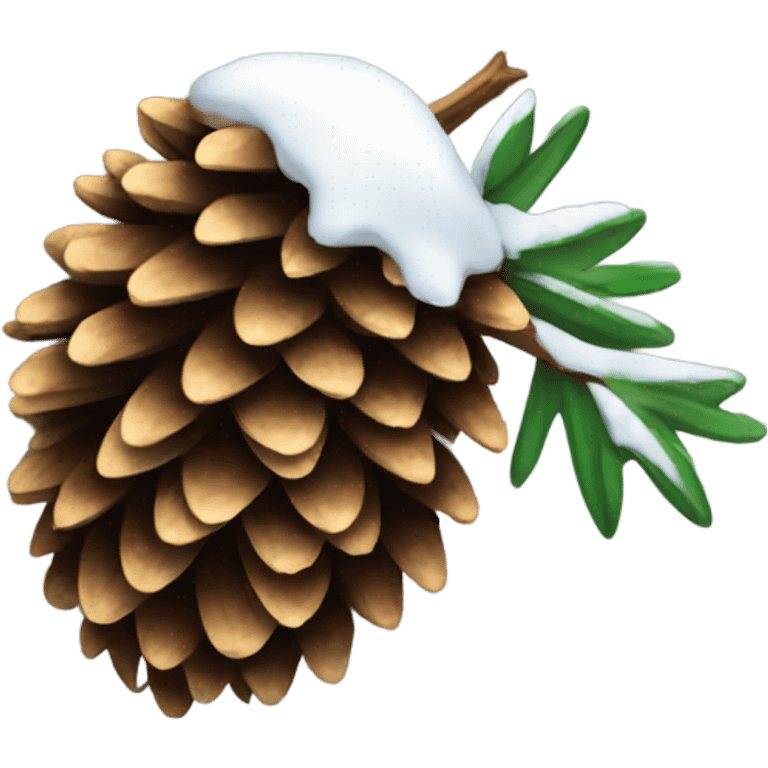 Pinecone with snow emoji