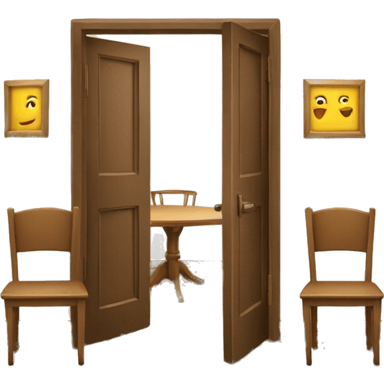 open-door with table and two chairs emoji