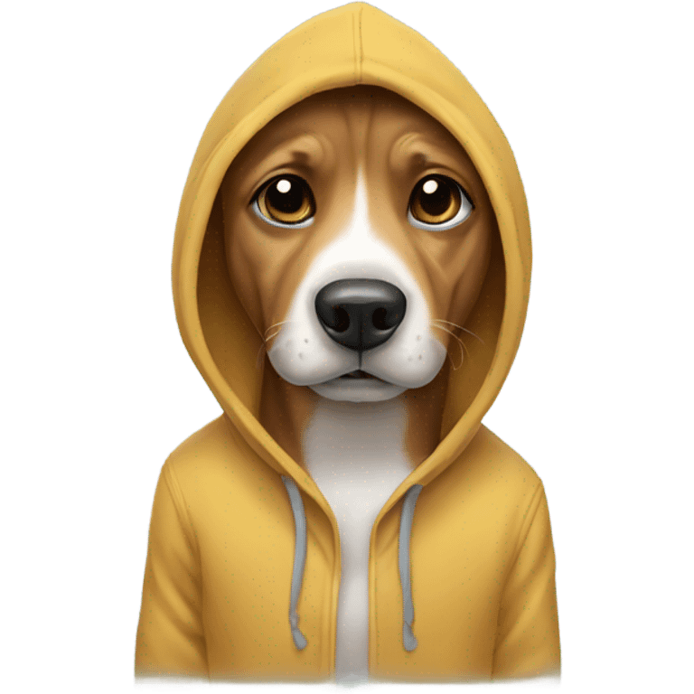 Dog wearing hoodie emoji