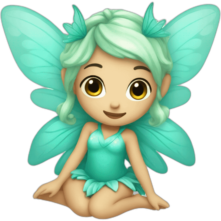 Cute turquoise fairy emoji