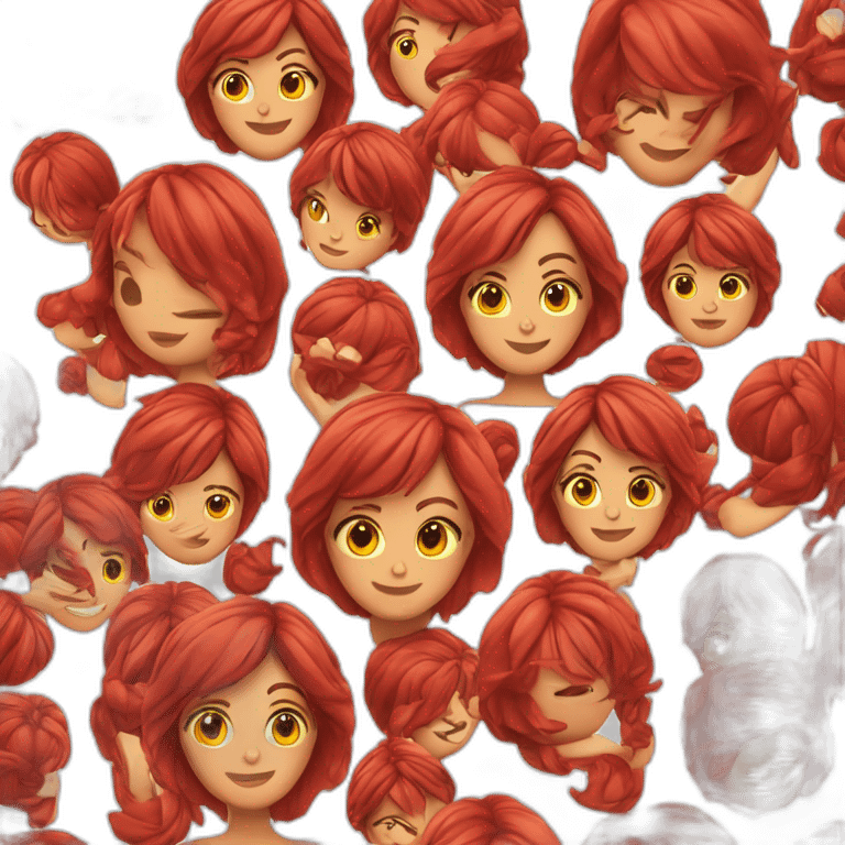 Señora cabello rojo corto emoji