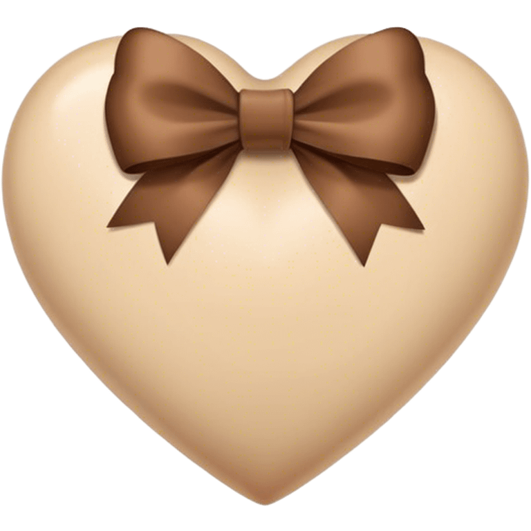 Beige heart with brown bow emoji