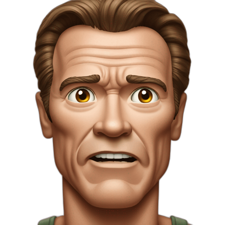 arnold schwarzenegger with protuberant eyes like in total recall movie emoji