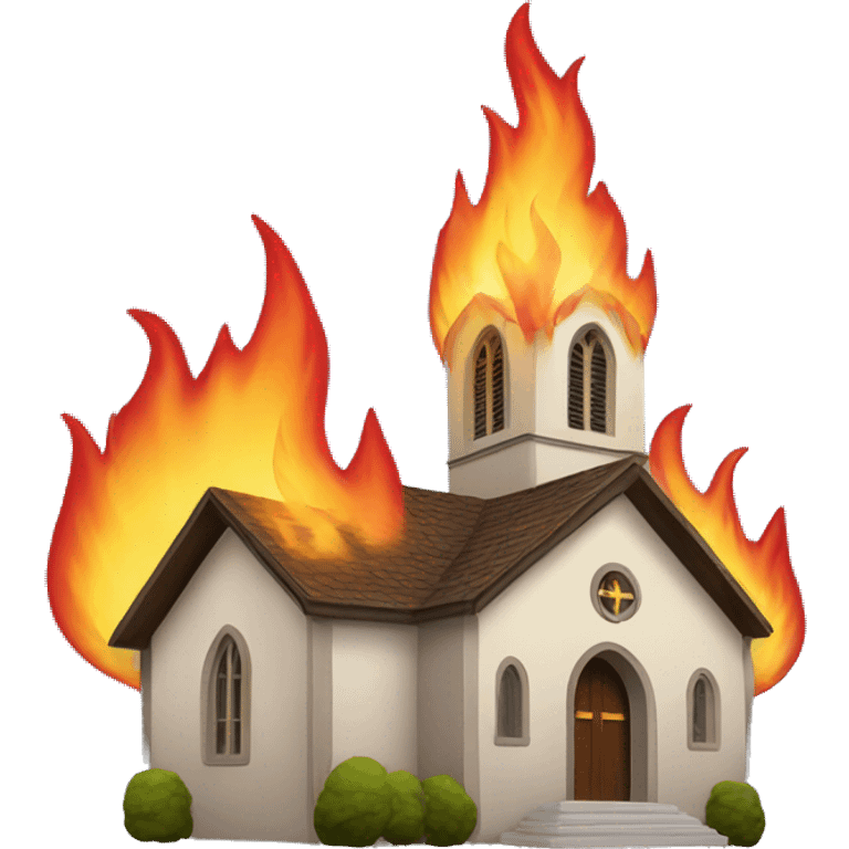 Church with flames emoji