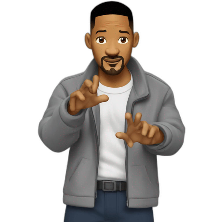 will smith haciendo seña de stop emoji