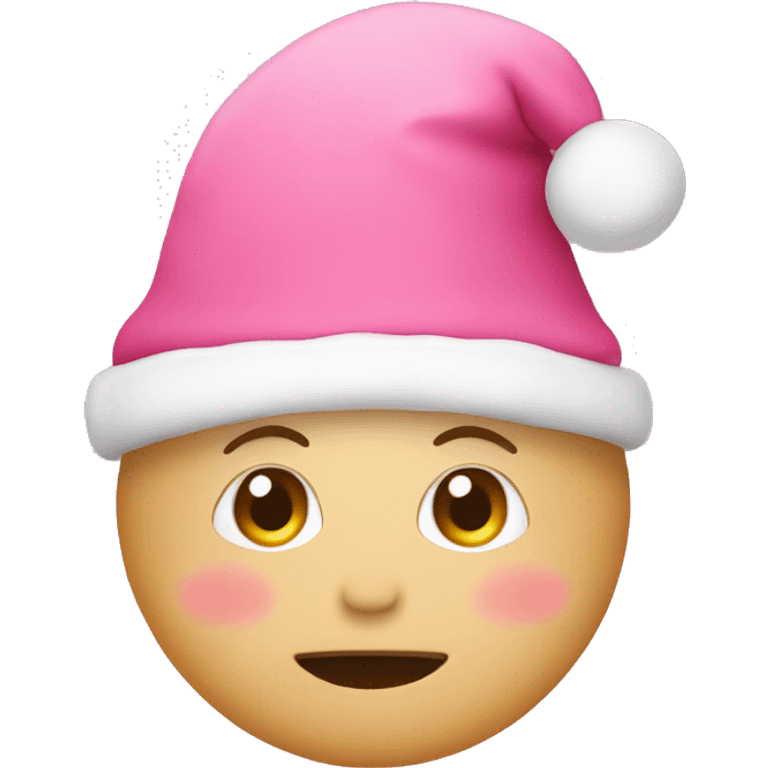 cute pink christmas hat emoji