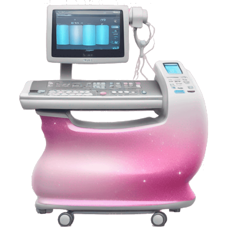 Pink ombre ultrasound machine with glitter emoji