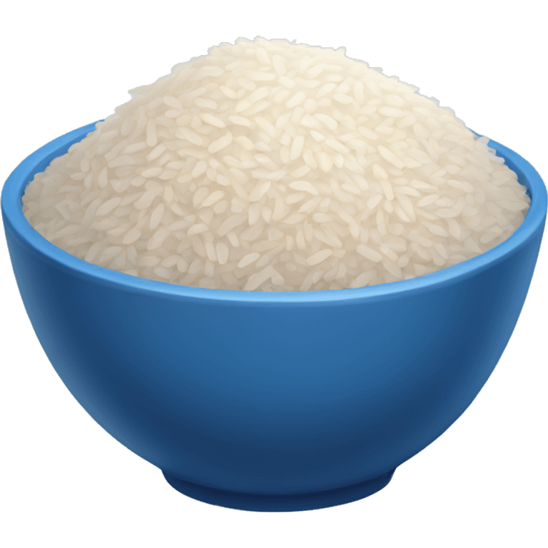 Old unfresh rice in a blue bowl  emoji