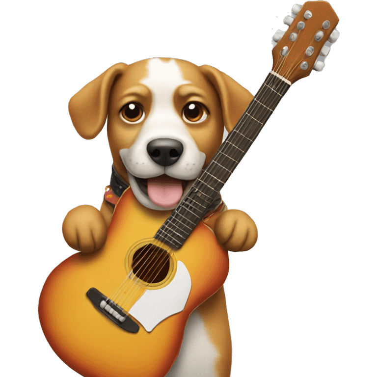 Dog with a guitar emoji