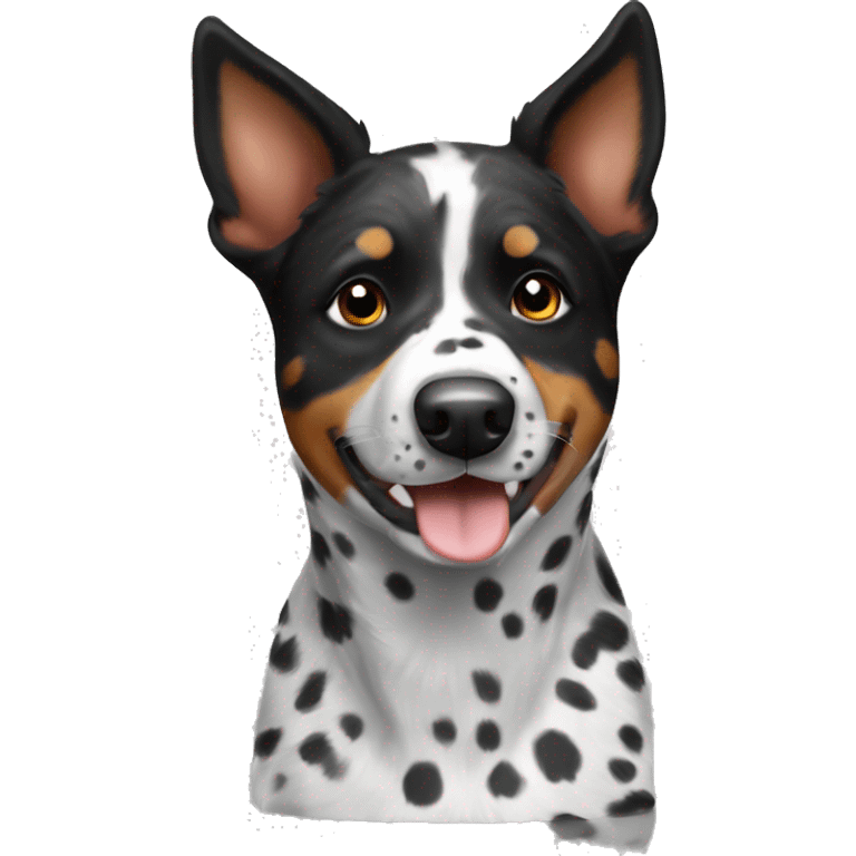 Black and white spotted Australian cattle dog emoji