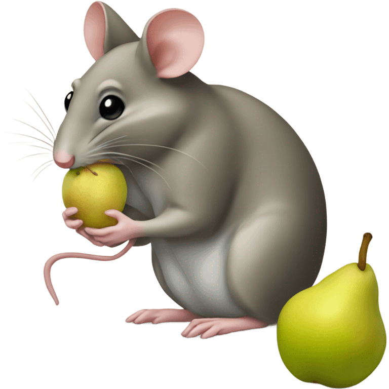 Mouse eating pear emoji