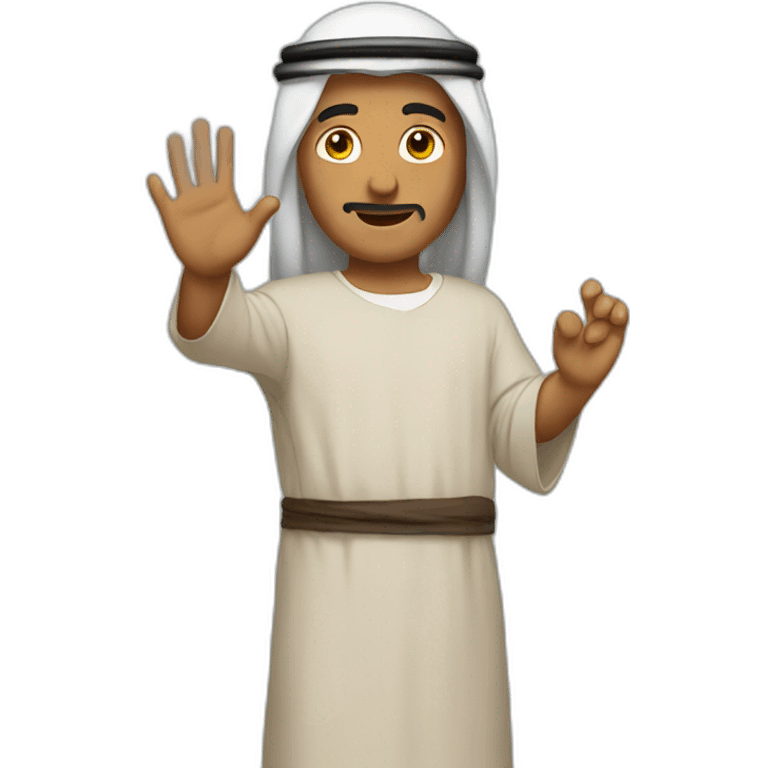 Arab with raised hand emoji