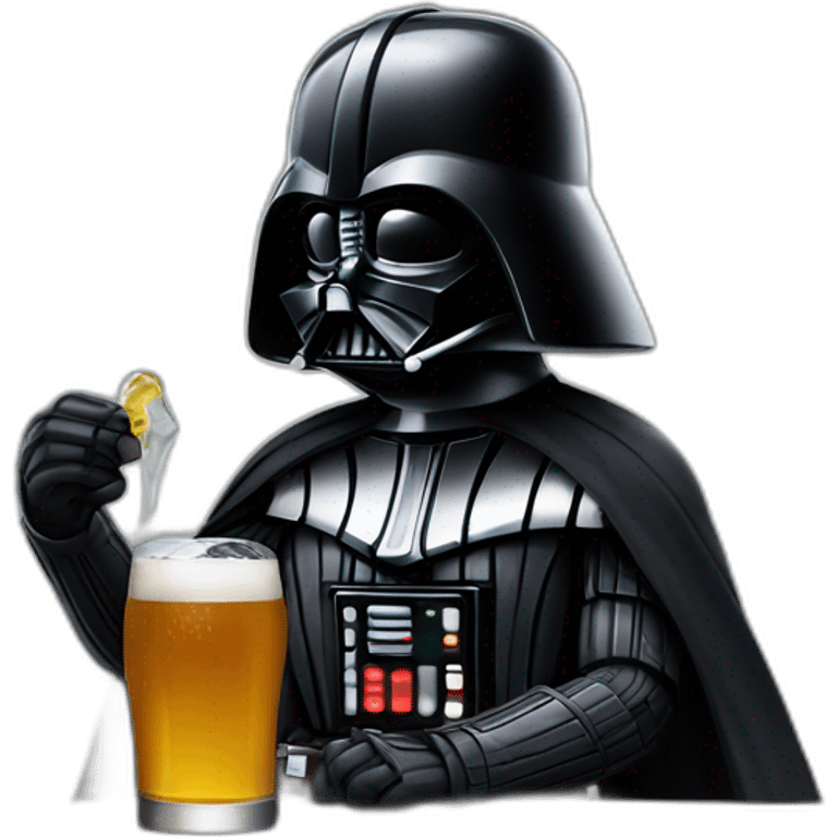 Darth vader drinking beer emoji