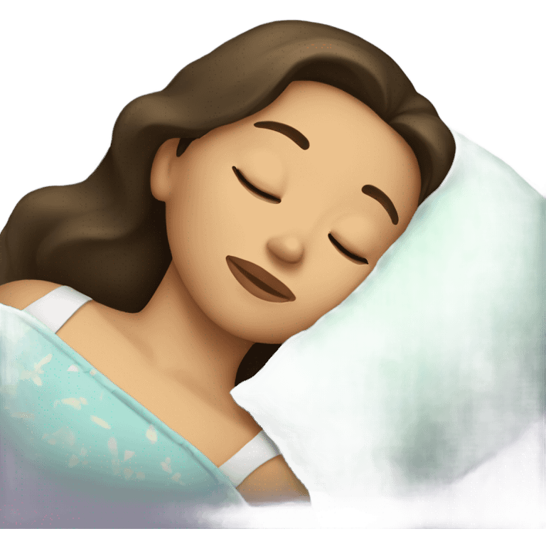 Brunette girl sleeping emoji