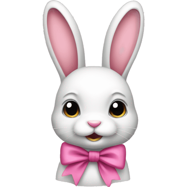 bunny with pink bow emoji