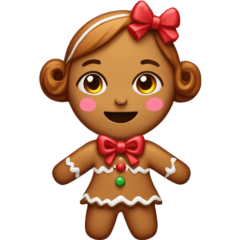 Gingerbread girl with a bow on top  emoji