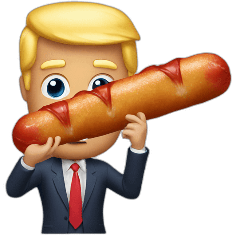 trump holding a saussage emoji