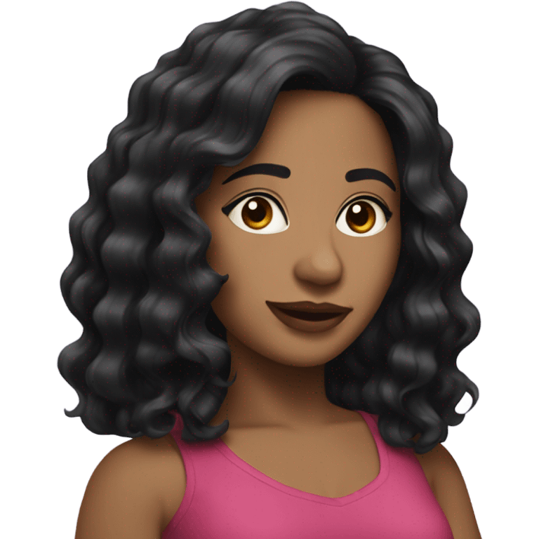 Black wavy hair Latina  emoji