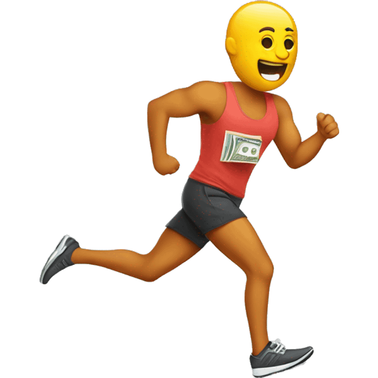 jogger chasing money emoji