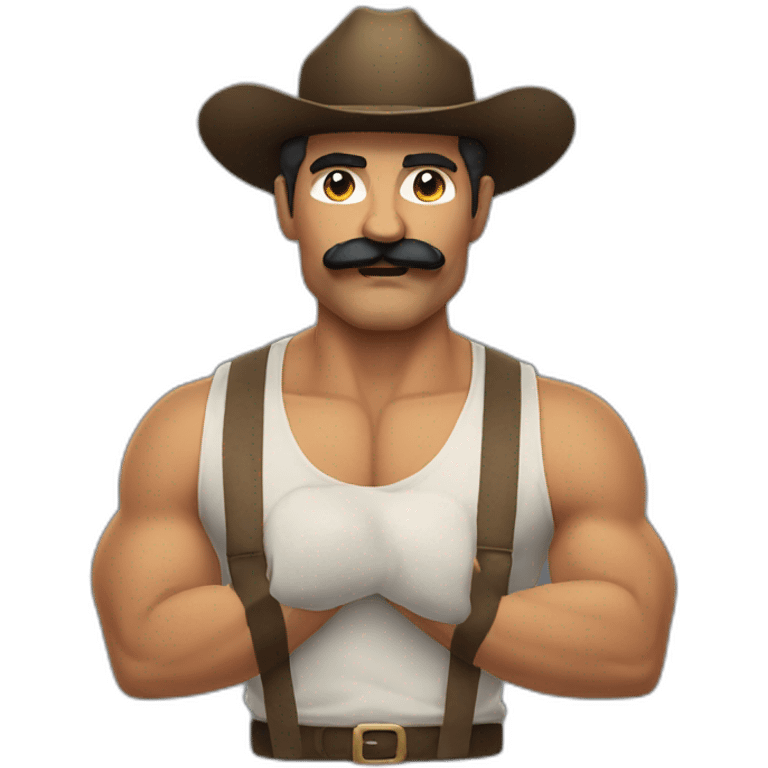 Muscles mustache expressive Cuban man emoji