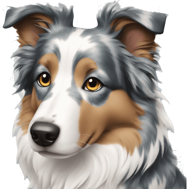 Create a blue merle border collie emoji emoji