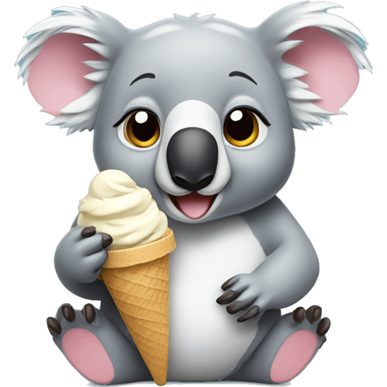 Koala eating ice cream emoji