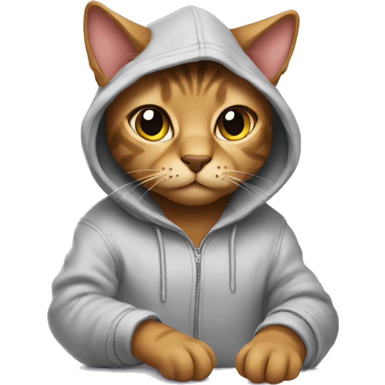 Cat wearing hoodie emoji