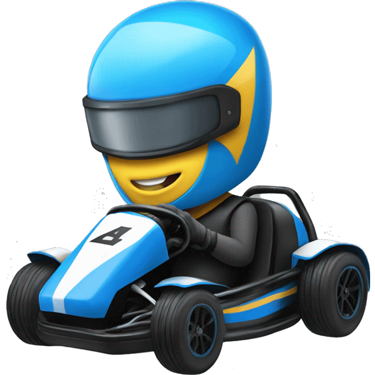 Blue and black electric race kart emoji