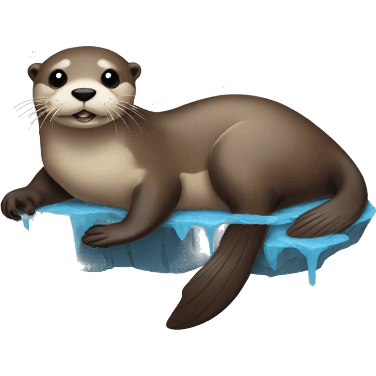 Otter with seal, chilling emoji