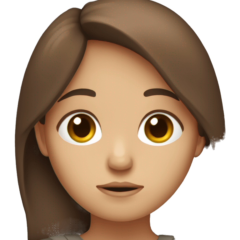 Sad brown haired girl emoji