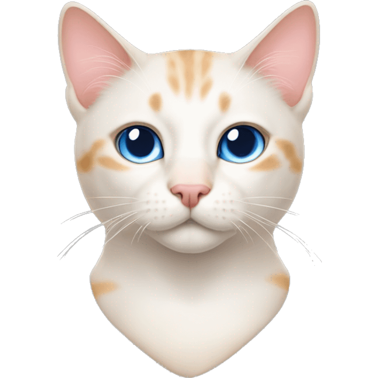 a flame point male cat with blue eyes and pink nose, and little black flecks on his nose  emoji