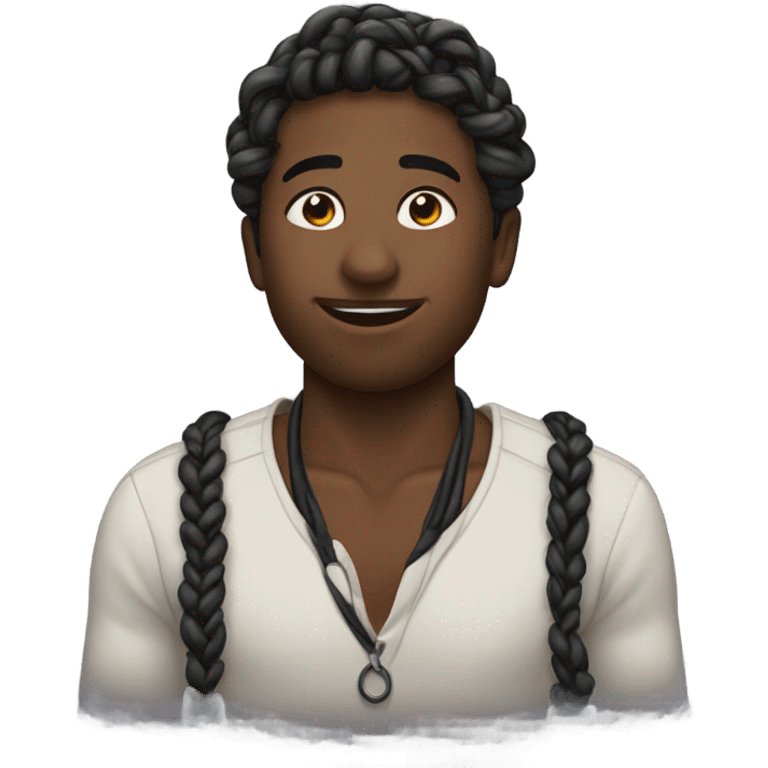 Black male with braids kissing emoji