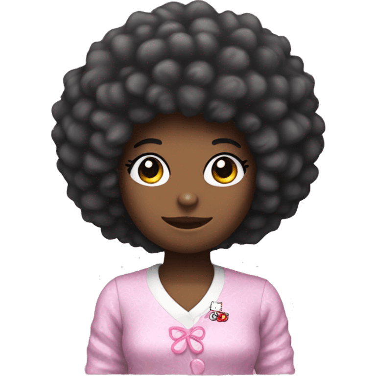 hello kitty with an afro  emoji