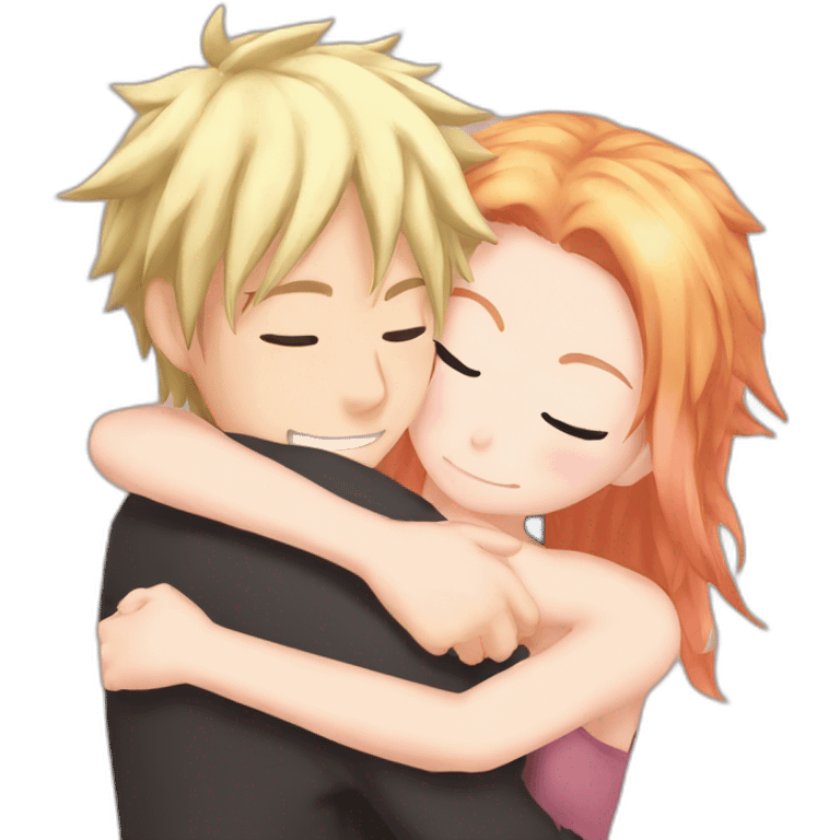 natsu hug lucy emoji