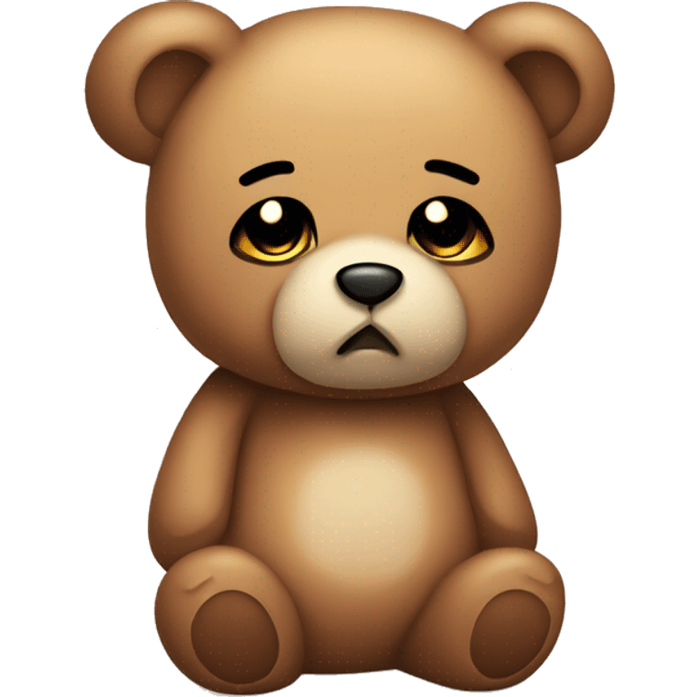 sad cute teddy bear plushie with tears emoji