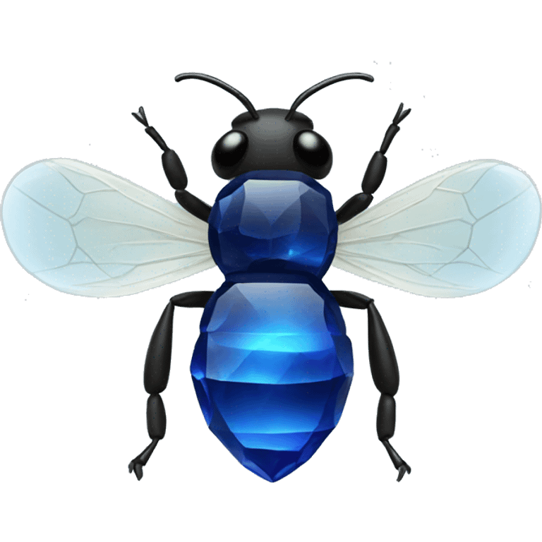 blue circular crystal bee emoji