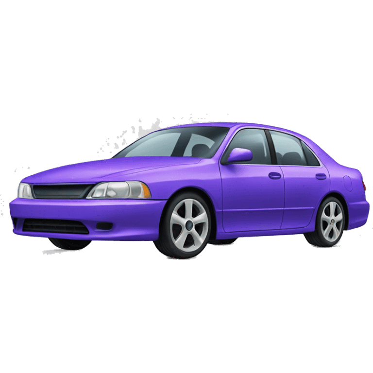 purple Sedan with tall blue rims  emoji