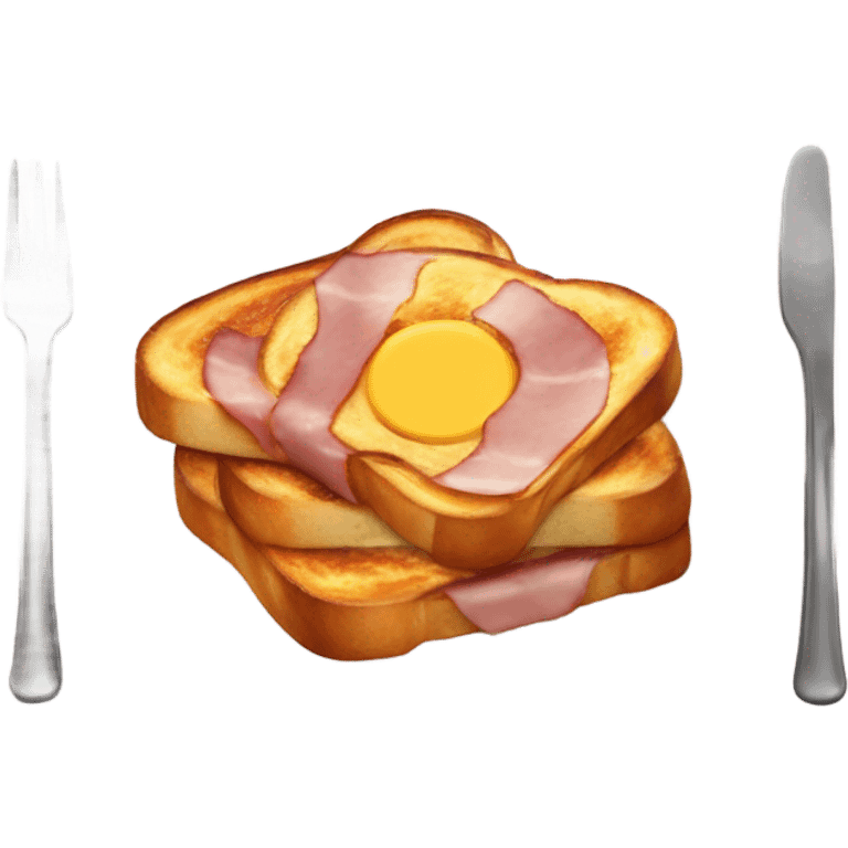 French toast with ham and cheese in the middle emoji