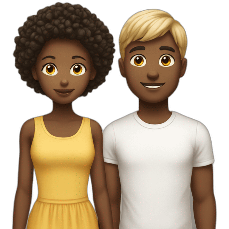 white teenage and her white big brother emoji