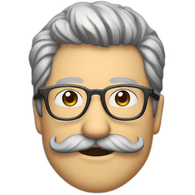 Man with glasses and mustache r8se hand like metalheads emoji