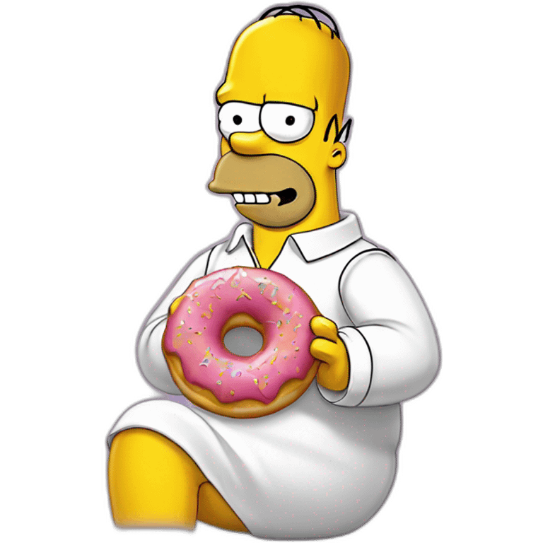 Homer Simpson qui longe un donut  emoji