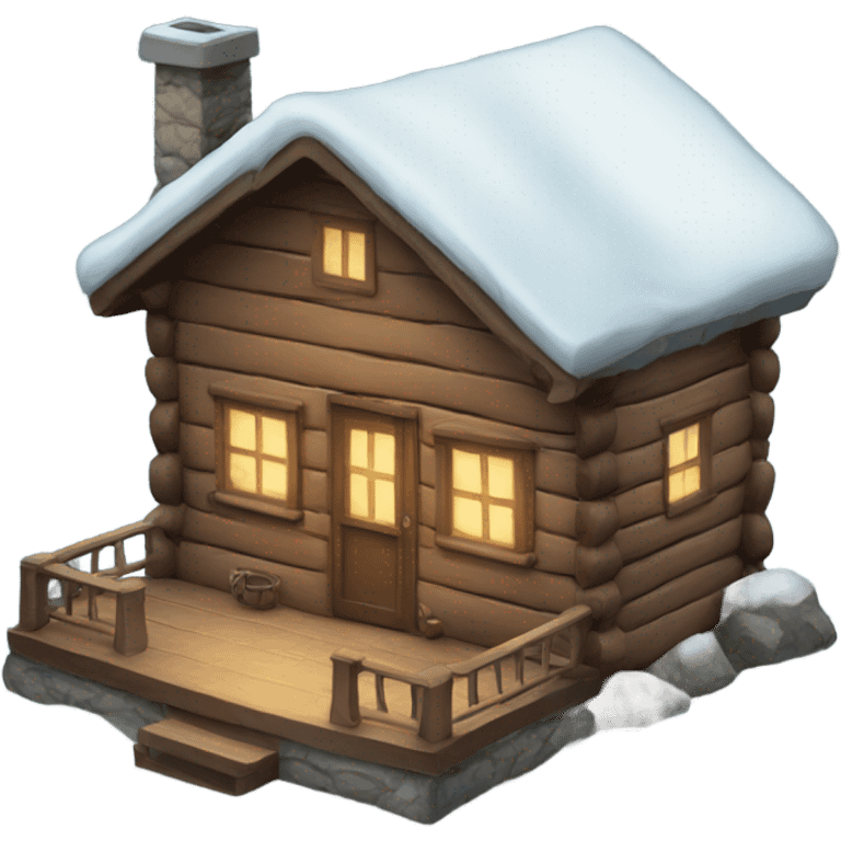 Cozy winter cabin emoji