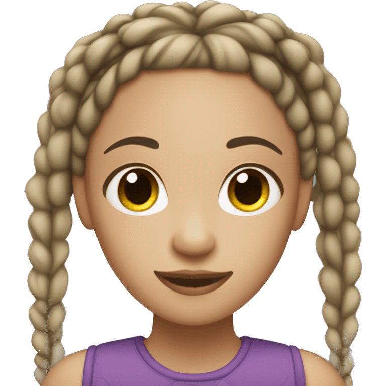 light skinned girl with black braids emoji